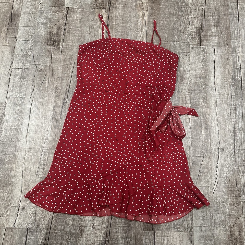 Mini Dress Red Polka Dots  Size M